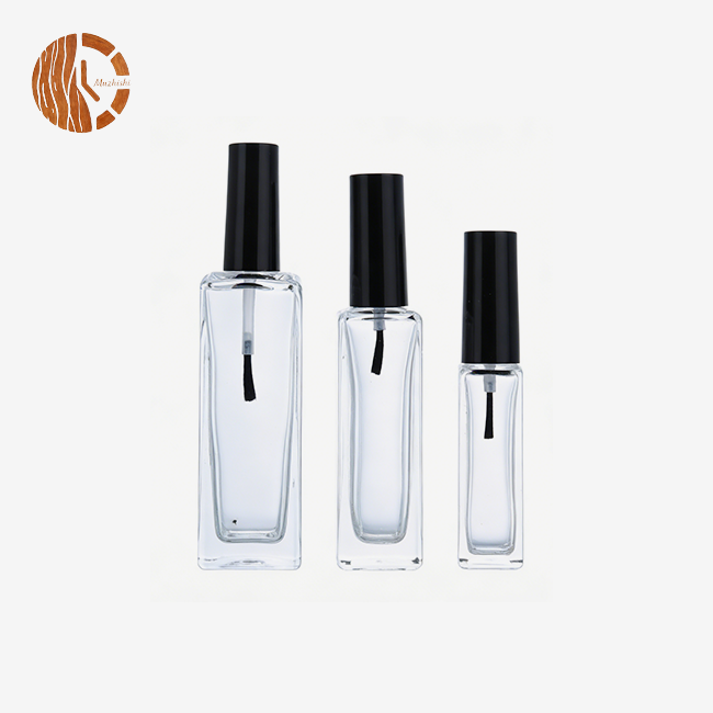 Rectangular Clear Glass Nail Polish Bottles